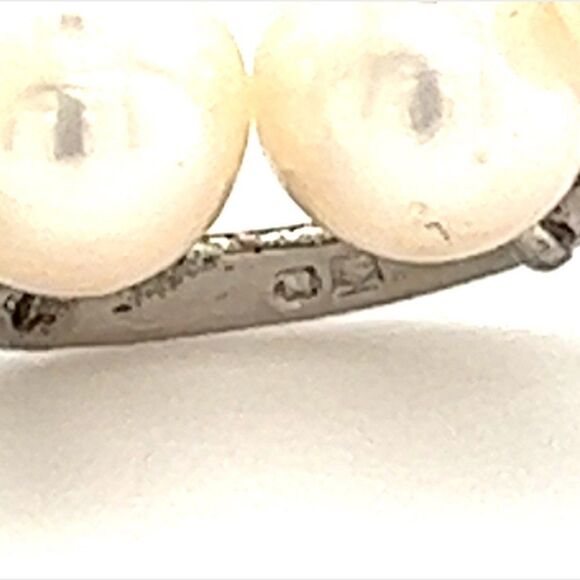 Mikimoto Estate Akoya Pearl Circle Brooch Sterling Silver 7.5 mm M264 - Picture 5 of 9